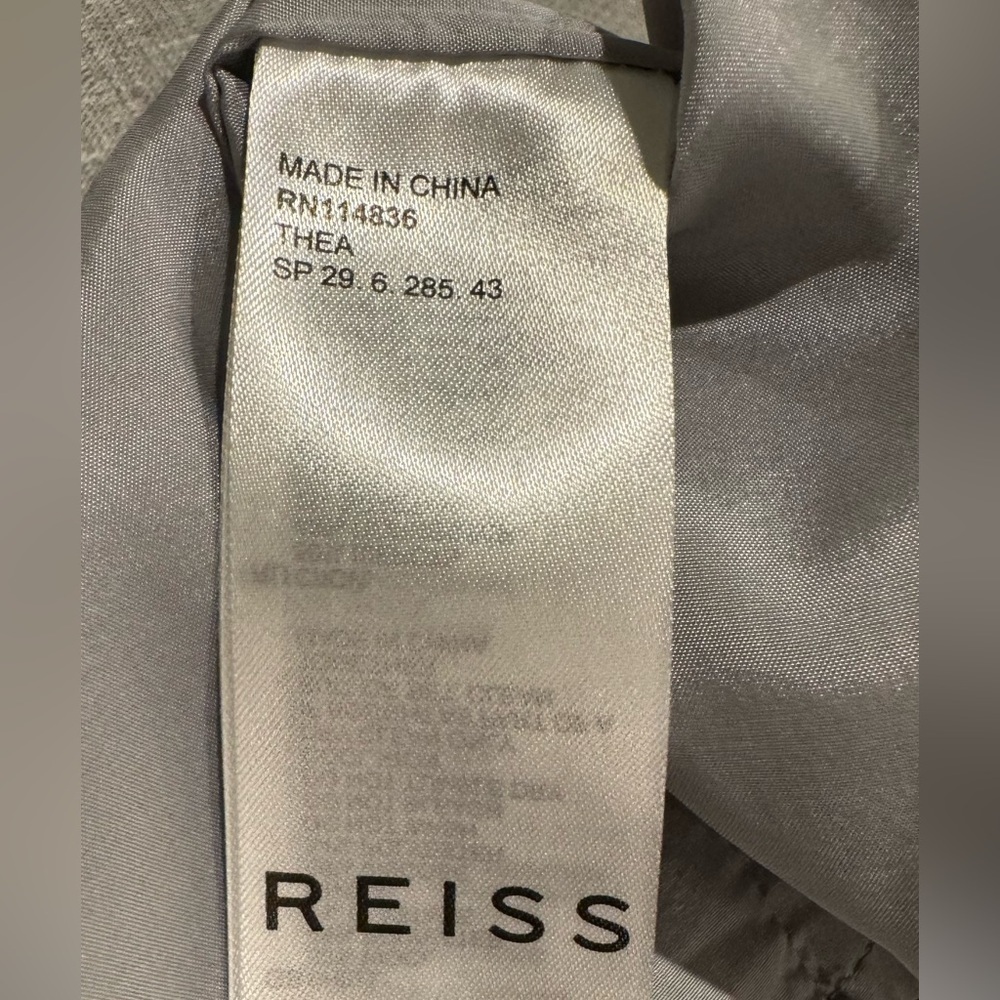 Reiss Thea Sheath Dress Tailored Gray Wool Blend Womens Size 6 - Picture 12 of 15